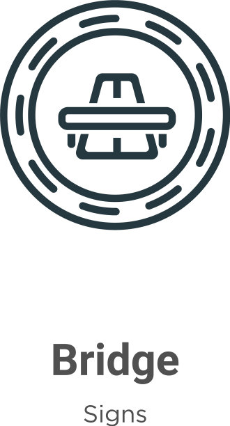 桥的轮廓图标细线黑色桥的图标图片下载