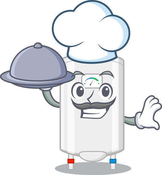 燃气热水器厨师卡通人物服务图片下载