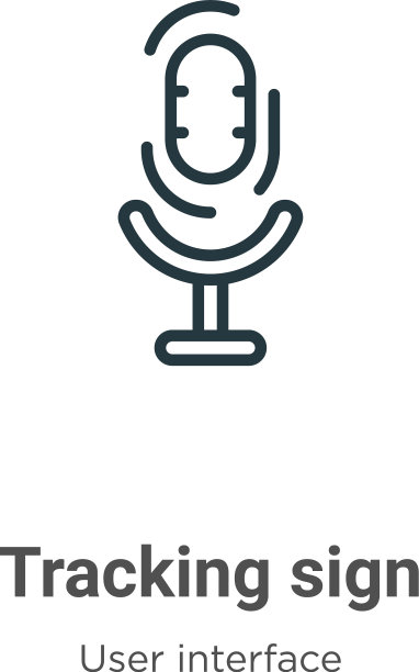 跟踪标志轮廓图标细线黑色图片下载