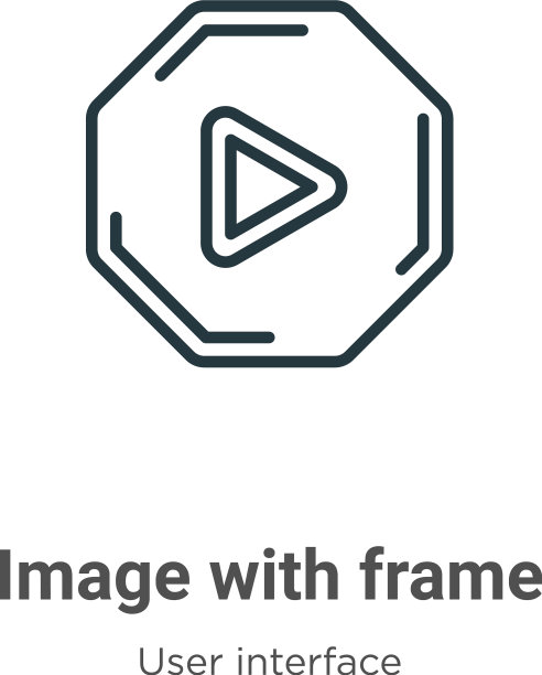 图像与框架轮廓图标细线黑色图片下载