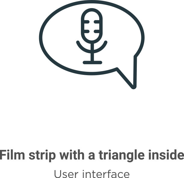 带一个三角形内轮廓图标的胶片条图片下载