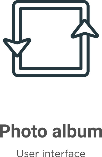 相册轮廓图标细线黑色照片图片下载