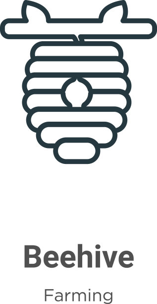 蜂箱轮廓图标细线黑色蜂箱图标图片下载