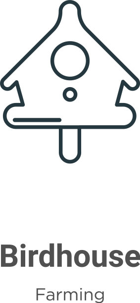 鸟舍轮廓图标细线黑鸟舍图片下载