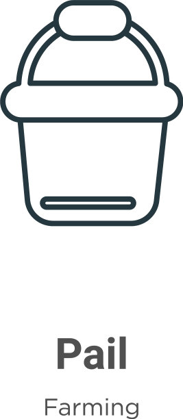 桶轮廓图标细线黑桶图标平图片下载