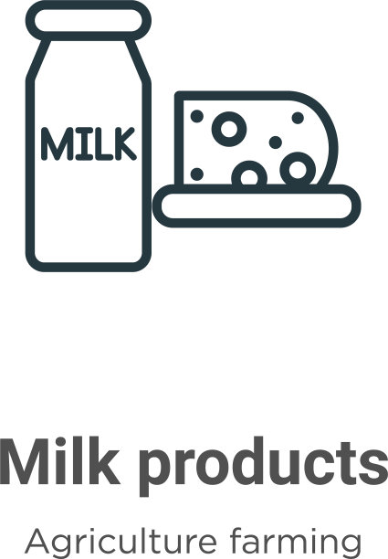 牛奶产品轮廓图标细线黑色牛奶图片下载