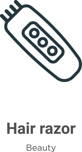 剃须刀轮廓图标细线黑发图片下载