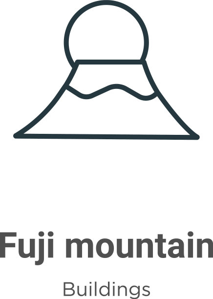 富士山轮廓图标细线黑富士山图片下载