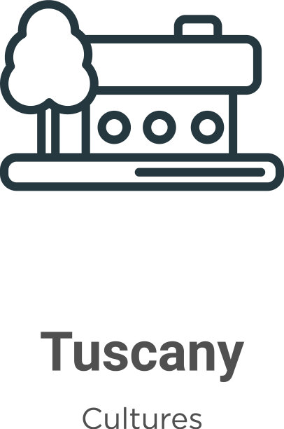 托斯卡纳轮廓图标细线黑色托斯卡纳图标图片下载