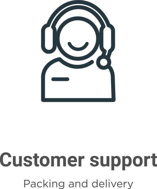 客户支持轮廓图标细线黑色图片下载