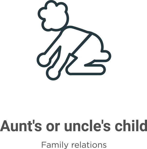 阿姨或叔叔孩子轮廓图标细线图片下载