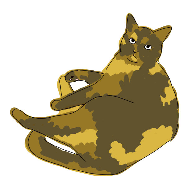 一只猫的绘画艺术作品图片下载