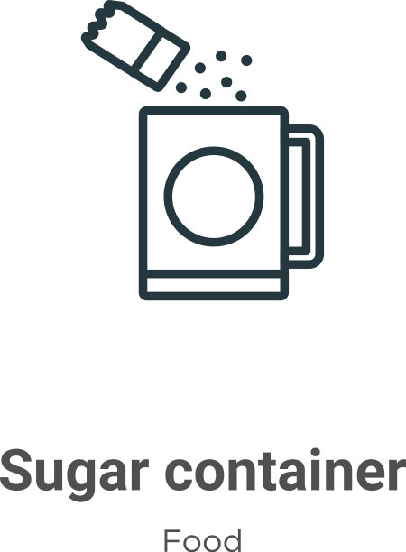 糖容器轮廓图标细线黑色图片下载