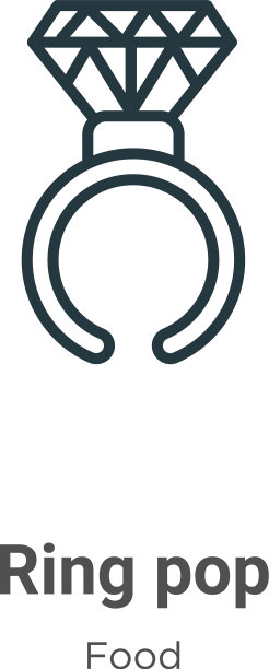 戒指流行轮廓图标细线黑色戒指流行图片下载