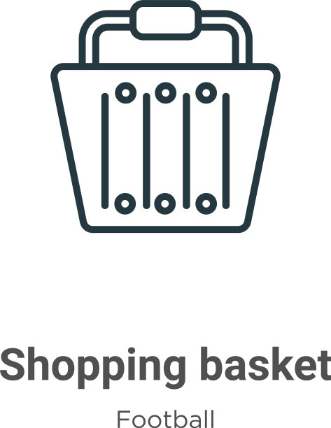 购物篮轮廓图标细线黑色图片下载