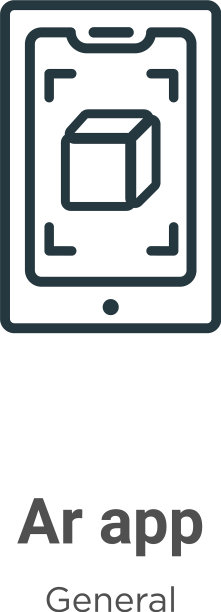 Ar应用程序轮廓图标细线黑色Ar应用程序图标图片下载