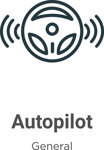 自动驾驶仪轮廓图标细线黑色自动驾驶仪图片下载