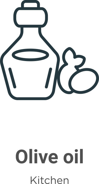 橄榄油轮廓图标黑橄榄油细线图片下载