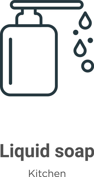 液体肥皂轮廓图标细线黑色液体图片下载