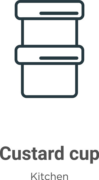 蛋奶沙司杯轮廓图标细线黑蛋奶沙司图片下载