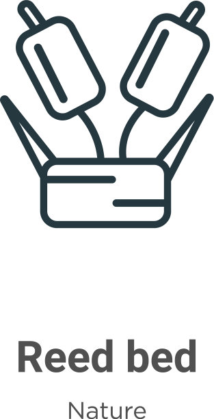 芦苇床轮廓图标细线黑芦苇床图片下载