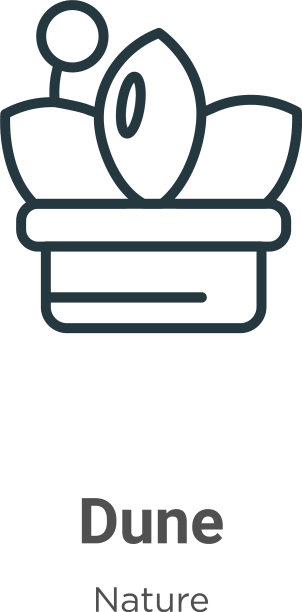 沙丘轮廓图标细线黑色沙丘图标平坦图片下载