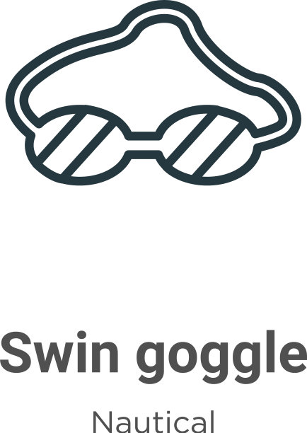 Swin眼镜轮廓图标细线黑色Swin图片下载