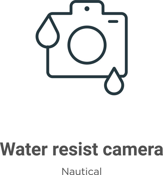 防水相机轮廓图标细线黑色图片下载