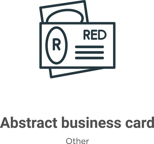 红色抽象的名片轮廓图标细线图片下载