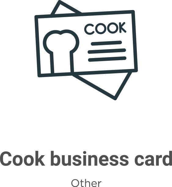 厨师名片轮廓图标细线黑色图片下载