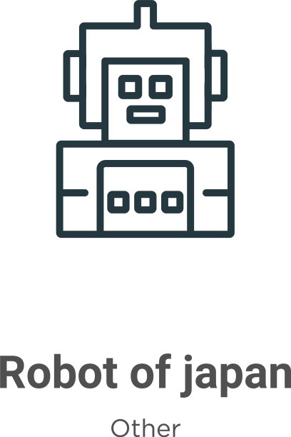机器人日本轮廓图标细线黑色机器人图片下载