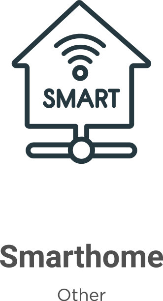 智能家居轮廓图标细线黑色智能家居图片下载