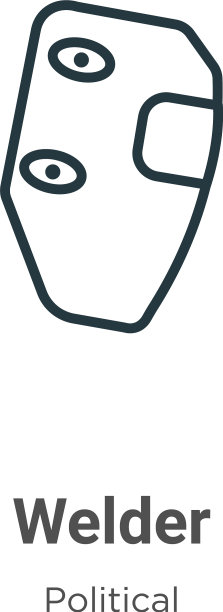 焊工轮廓图标细线黑色焊工图标图片下载