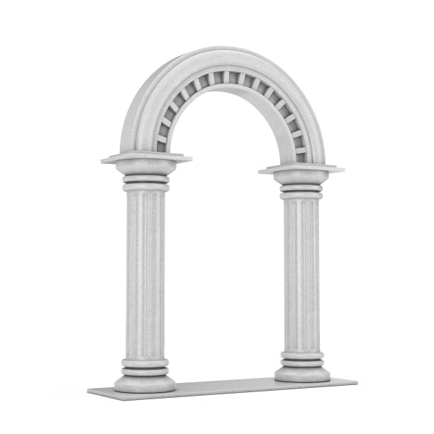 经典古希腊圆柱弧。3d渲染图片下载