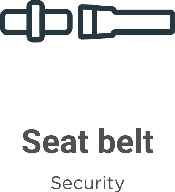 安全带轮廓图标细线黑色安全带图片下载