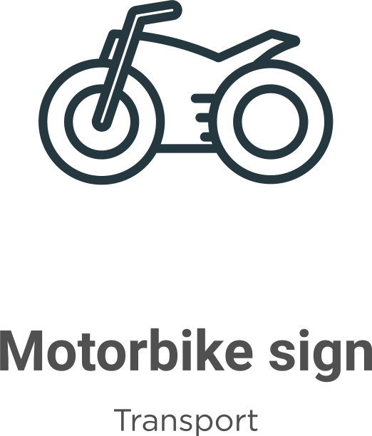 摩托车标志轮廓图标细线黑色图片下载