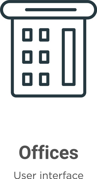 办公室轮廓图标细线黑色办公室图标图片下载