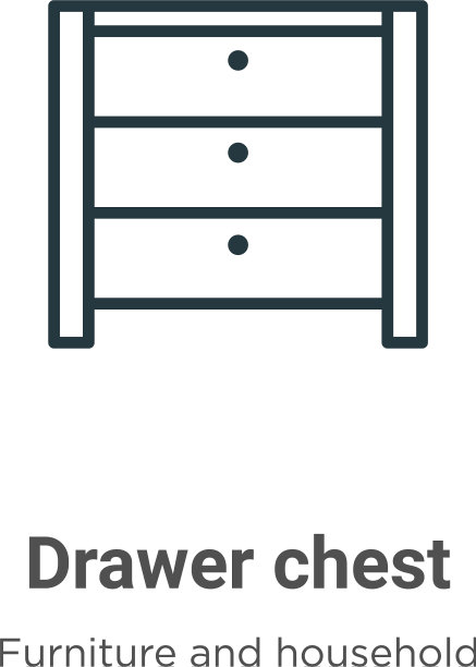 抽屉衣柜轮廓图标细线黑色抽屉图片下载