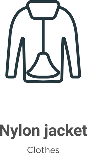 尼龙夹克轮廓图标细线黑色尼龙图片下载