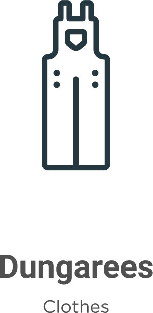 粗布工作服轮廓图标细线黑色粗布工作服图片下载