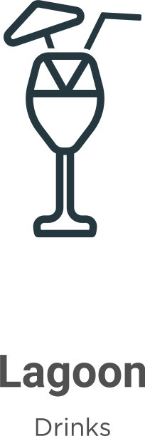 蓝色泻湖轮廓图标细线黑蓝色图片下载