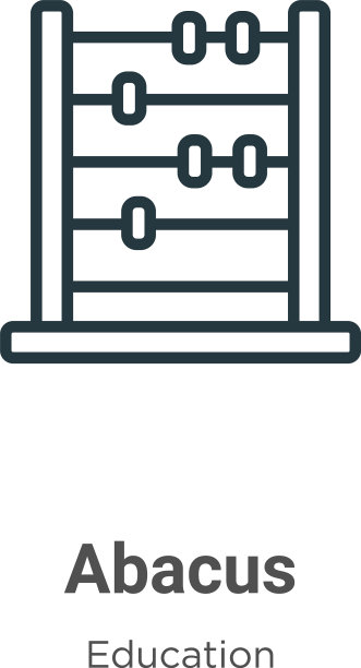 算盘轮廓图标细线黑算盘图标图片下载