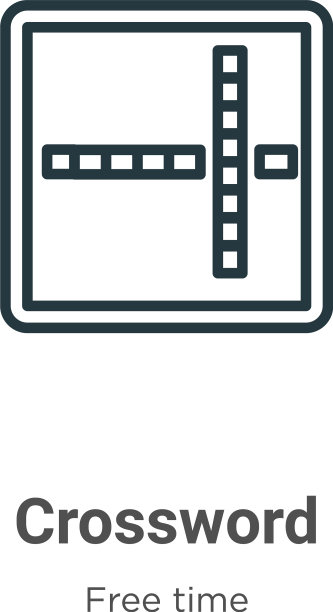 纵横字谜轮廓图标细线黑色纵横字谜图片下载