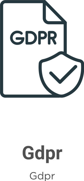 GDPR轮廓图标细线黑色GDPR图标平图片下载