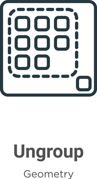 取消组轮廓图标细线黑色取消组图标图片下载