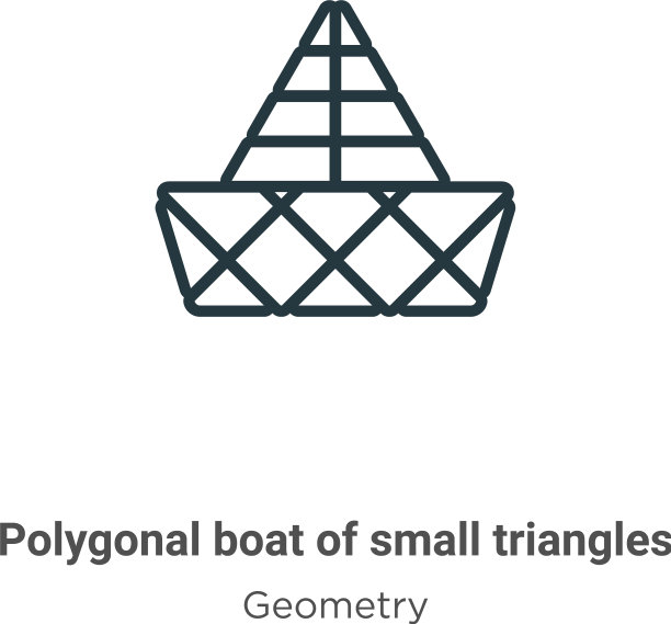 多边形船小三角形轮廓图标图片下载
