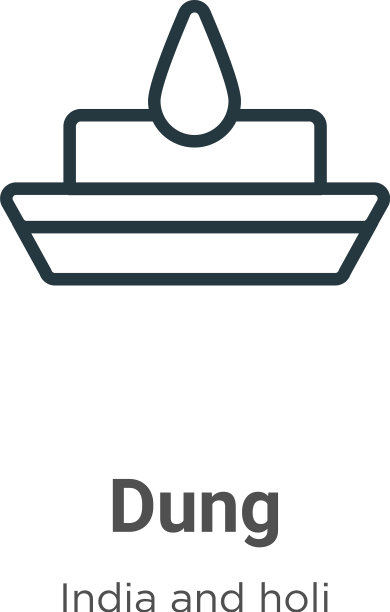 粪的轮廓图标细线黑色粪的图标平坦图片下载