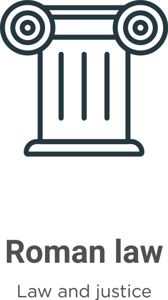 罗马法轮廓图标细线黑罗马法图片下载