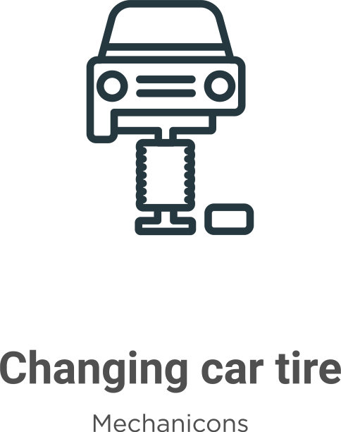 改变汽车轮胎轮廓图标细线黑色图片下载