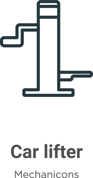 汽车升降器轮廓图标细线黑色汽车图片下载